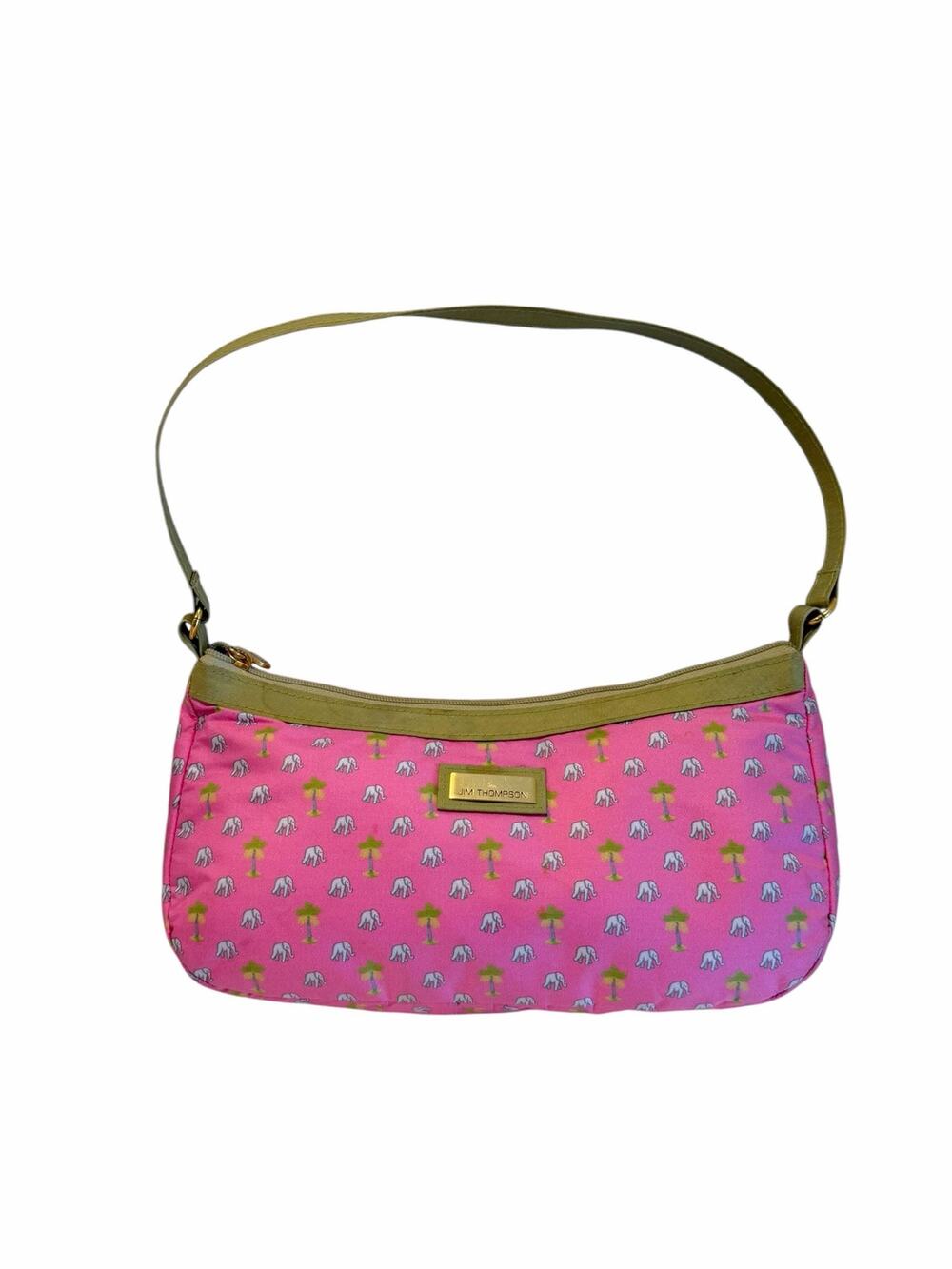 Jim Thompson Elephant Mini Bag Thai Silk Purse Pink RARE Vintage Novelty